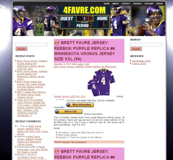 Online Sports Store Web Design - 4 Favre