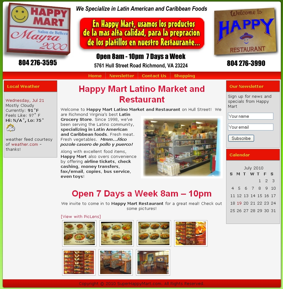 Happy Mart Latino Market Richmond Web Design