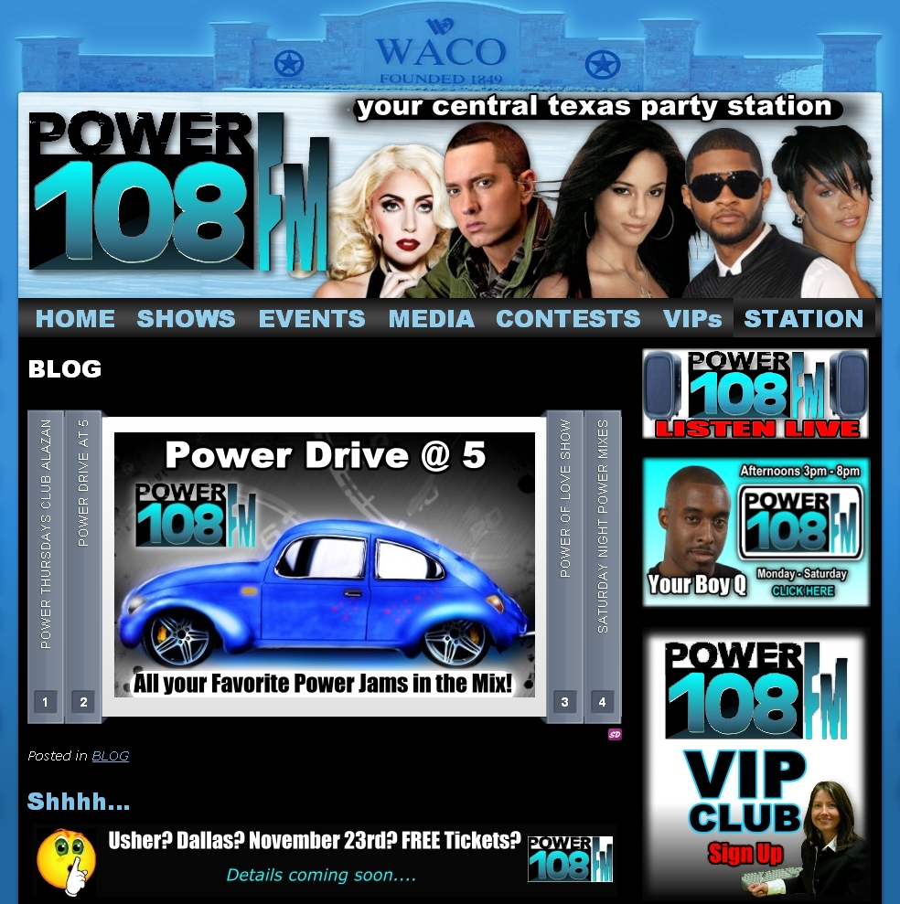 Radio Stations Web Designers Power 108 FM Waco TX