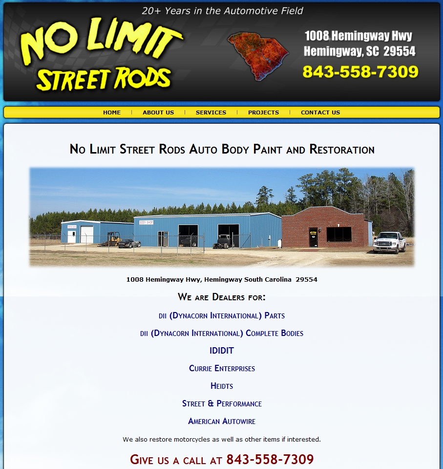 South Carolina Web Design - No Limit Street Rods South Carolina Web Design - No Limit Street Rods