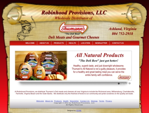 Robinhood Provisions Deli Meats and Gourmet Cheeses Web Design Virginia